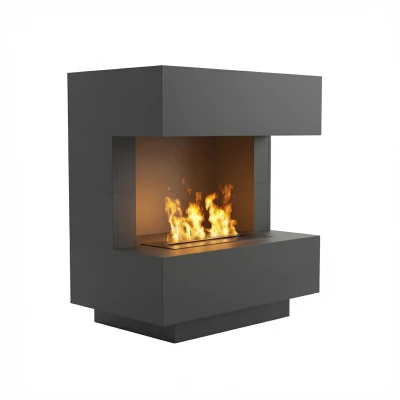Glow Fire Kleist Schwarz - OMC 600 | Freistehender Wasserdampfkamin – Schwarz, 90 cm x 50 cm x 80 cm